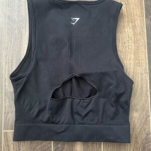 Gymshark Black Fitted Crop Tank Top